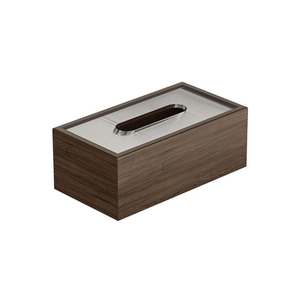 Rectangle Walnut Wood Grain Tissue Box Elegant Napkin Holder Wood Draw Paper Box  Restaurants
