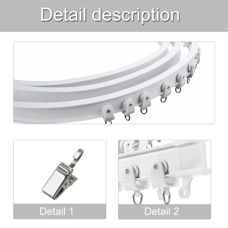 5 Meter Ceiling Curtain Rails Kits With Smooth Rollers and Metal Fixtures For Modern Window Dressings Curtain Track Set