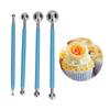 4Pcs set Baking Tool Stainless Steel Ball Sculpting Tool DIY Cake Fondant Decorating Kit(SelfSealing Bag )