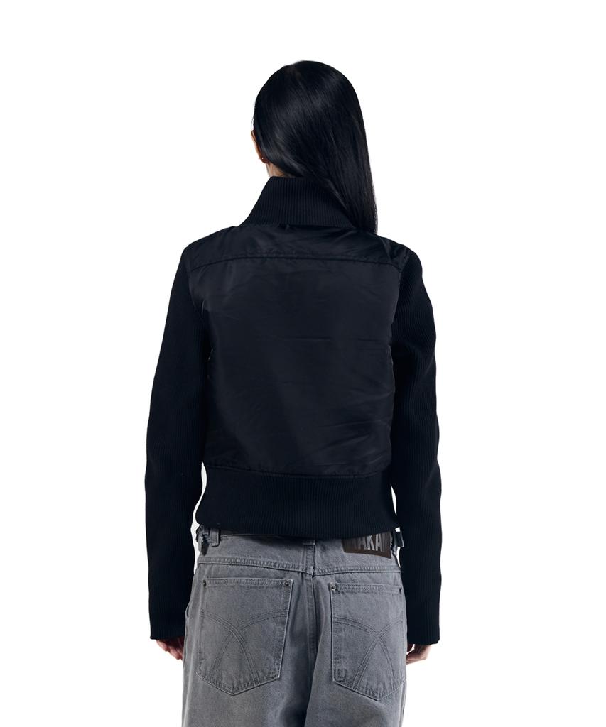 Aakam Knitted Nylon Jacket (Black)
