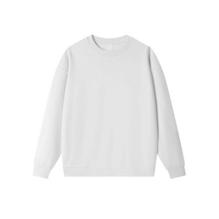 Fall Winter Unisex Sweatshirt Loose Thermal Top Solid Color Elastic Long Sleeves Round Neck Daily Wear Sports Street Party Clothes