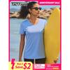 TACVASEN UPF 50+ Summer Short Sleeve V-Neck T-shirts Womens Sun Protection T-shirts Quick Dry Hiking Running Tee Shirts Tops