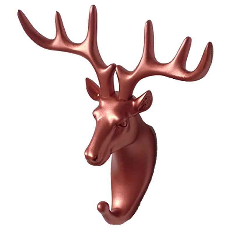 Wall Hanging Hook Vintage Deer Head Animal for Hanging Clothes Hat Scarf Key Deer Horns Hanger Rack Wall Decoration