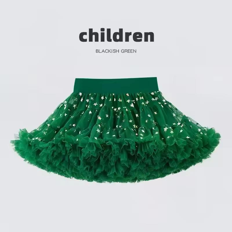 Gonna in Pizzo Bambina Morbida Chiffon Sottogonna Colori Solidi Gonne Tutù Gonna da Ballo Bambina Sottogonna in Tulle di Natale Tulle