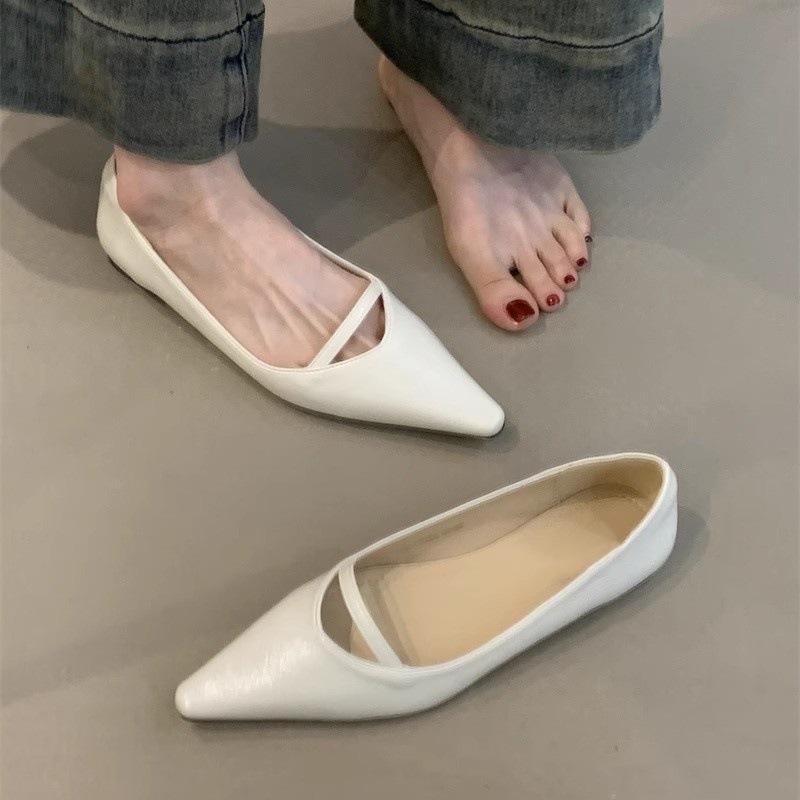 Gentle Single Shoes New Sweet Temperament Elegant Pointed Shallow Mouth Flat Shoes