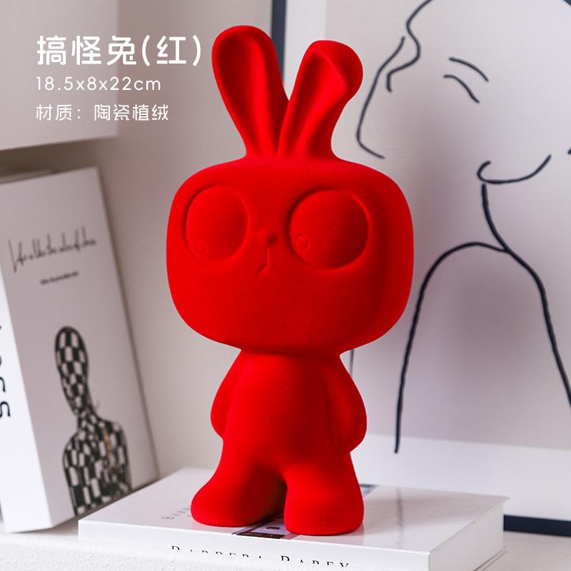 Creative Ceramic Ornaments Cartoon Rabbit Statue Angry Bears Figurine Abstract Feet Sculpture Stylish Home Décor Desk Decoration