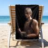 proof beach towel with a Resident Evil Leon S. Kennedy1 pattern - soft,absorbent,quick-drying,machine washable - perfect for swimming,camping,bathing