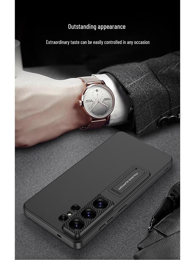Samsung S26 Ultra Slim Phone Case with Stand - Solid Color Protective Cover