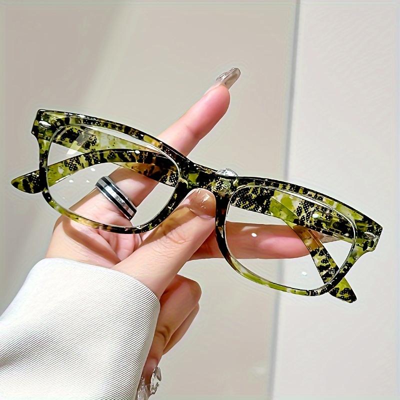 4pcs Fashionable Rectangular Reading Glasses - Computer Glasses with Anti-Glare Coating, Blue Blocking Lens Eye Protection