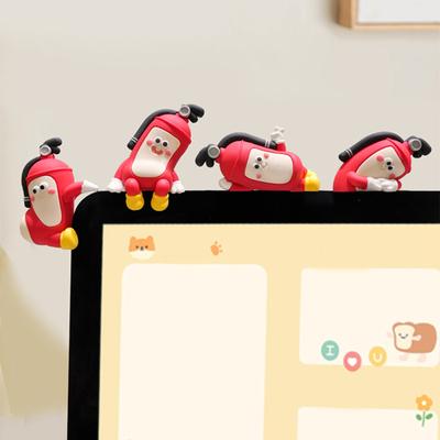 4Pcs Computer Monitor Decor Figurines Reusable Car Dashboard Ornaments Multi-Purpose Small Display Statues Gift for Friends