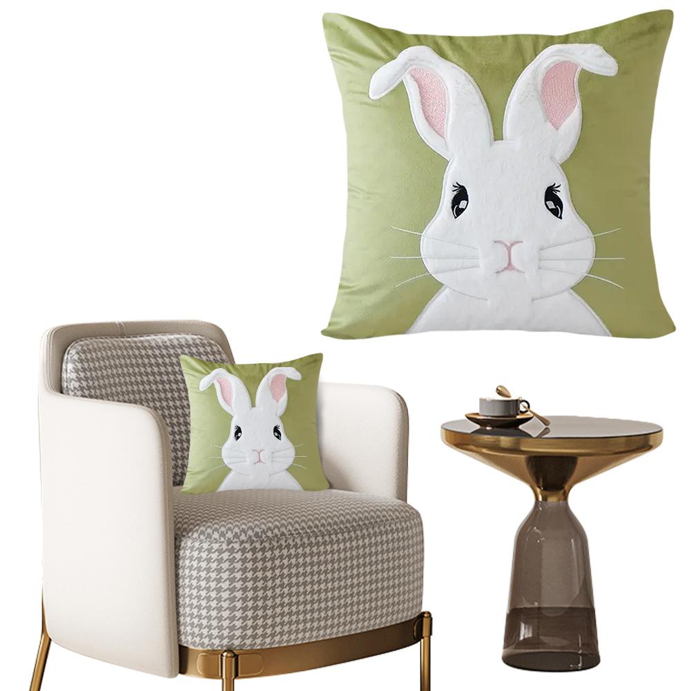 2/1pcs Easter Funny Bunny Throw Pillow Covers Decoration Sofa Rabbit Soft Pillowcase Case Couch Cushion Cover Home Decor 45x45cm