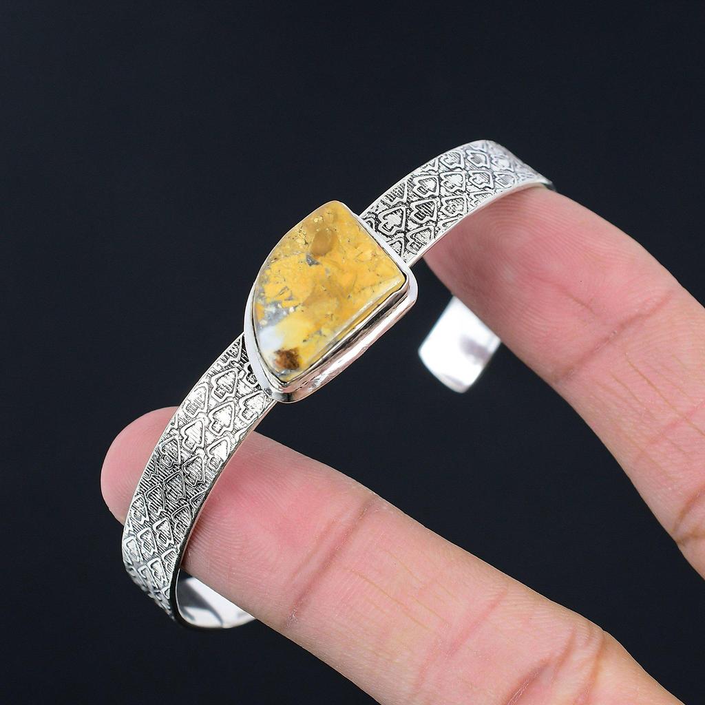 Trillion Maligano Jaspisstein 925 Sterling Silber Hochzeit Neues Armreif Armband