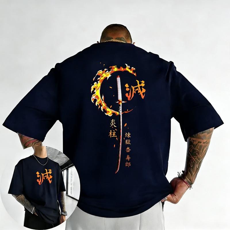 Demon Slayer Anime Rengoku Kyoujurou Joint Tshirt 2026 Unisexs Summer New Street Hip Hop Loose Casual Y2k