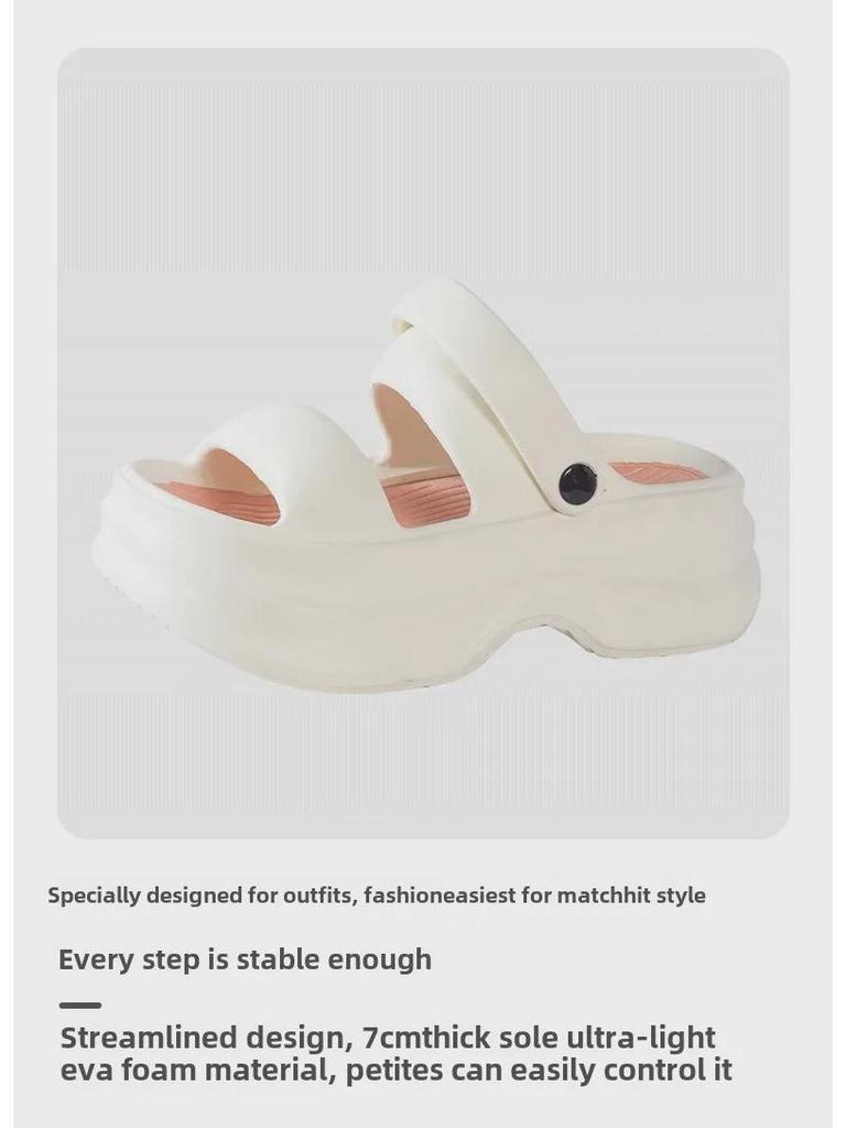 Papuci de vară cu platformă EVA pentru femei – Cu bandă dublă, Sandale versatile pentru plajă