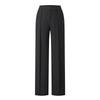 PORTS Women's Black Textured Wool Blend Straight-Leg Pants