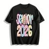 Vintage Floral Senior 2026 Graduation Printed Casual Top Pure Cotton T-shirt