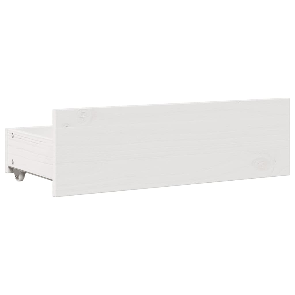 Solid Wood Bed with Shelf Without Mattress White 90 x 200 cm Pine