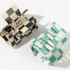 Small Square Hair Clips PVC Color Blocking Lattice Grab Clip Senior Sense Half Tie Hair Shark Clip Yiwu Accessories