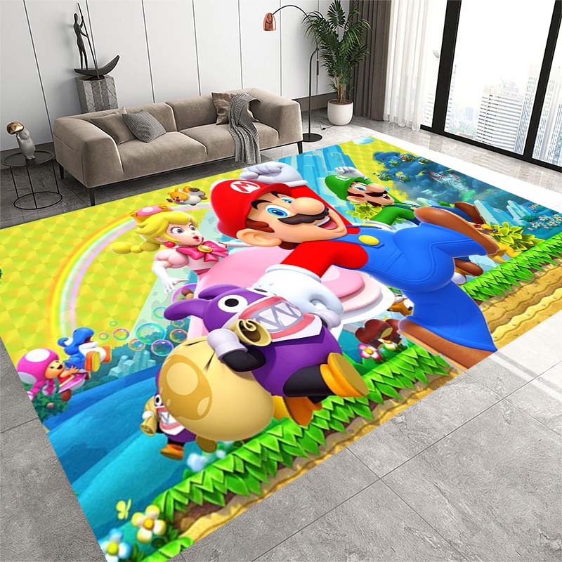 This new Super Mario cartoon rug is suitable for home décor in game rooms, bedrooms, living rooms, sofas, and other areas;
