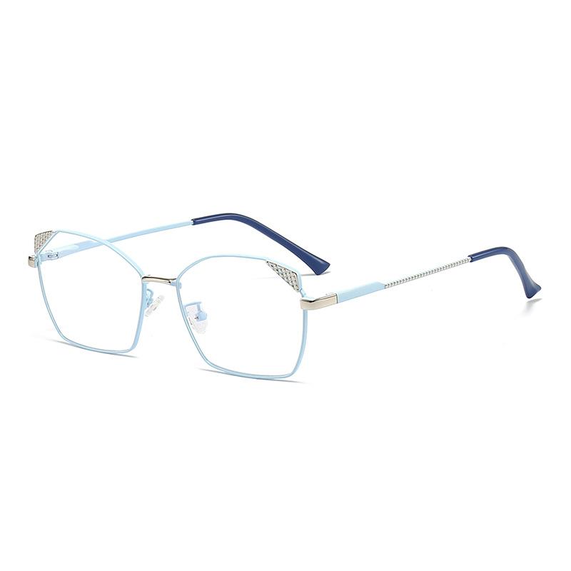 

Fashion Anti Blue Light Glasses Flat Lens Metal Frame Square Flat Lens Trendy Retro Eyeglasses Non Prescription Computer Eyewear