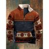Spring And Autumn New Men'S Long Sleeve Half Zipper Printed Casual Fashion Trend Jacket