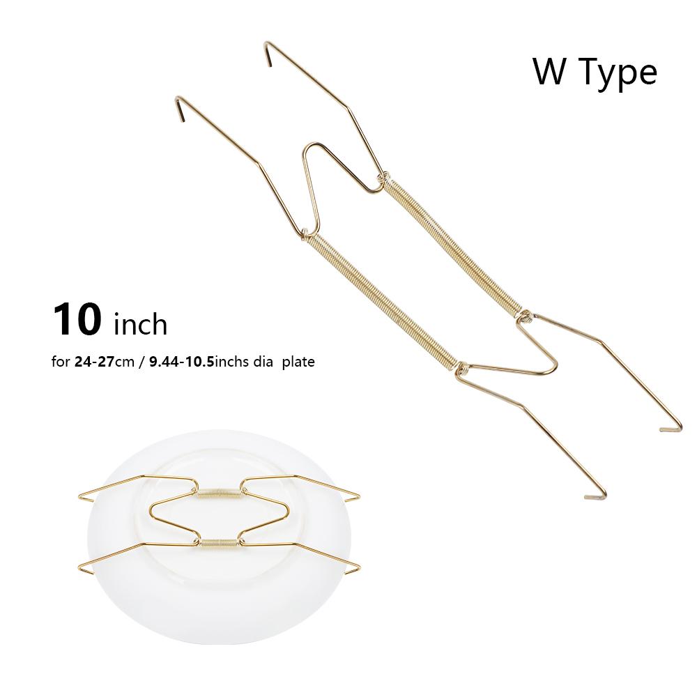 Fashion Invisible Square Wall Display Plate Dish Hangers Spring Holder W Type Hook
