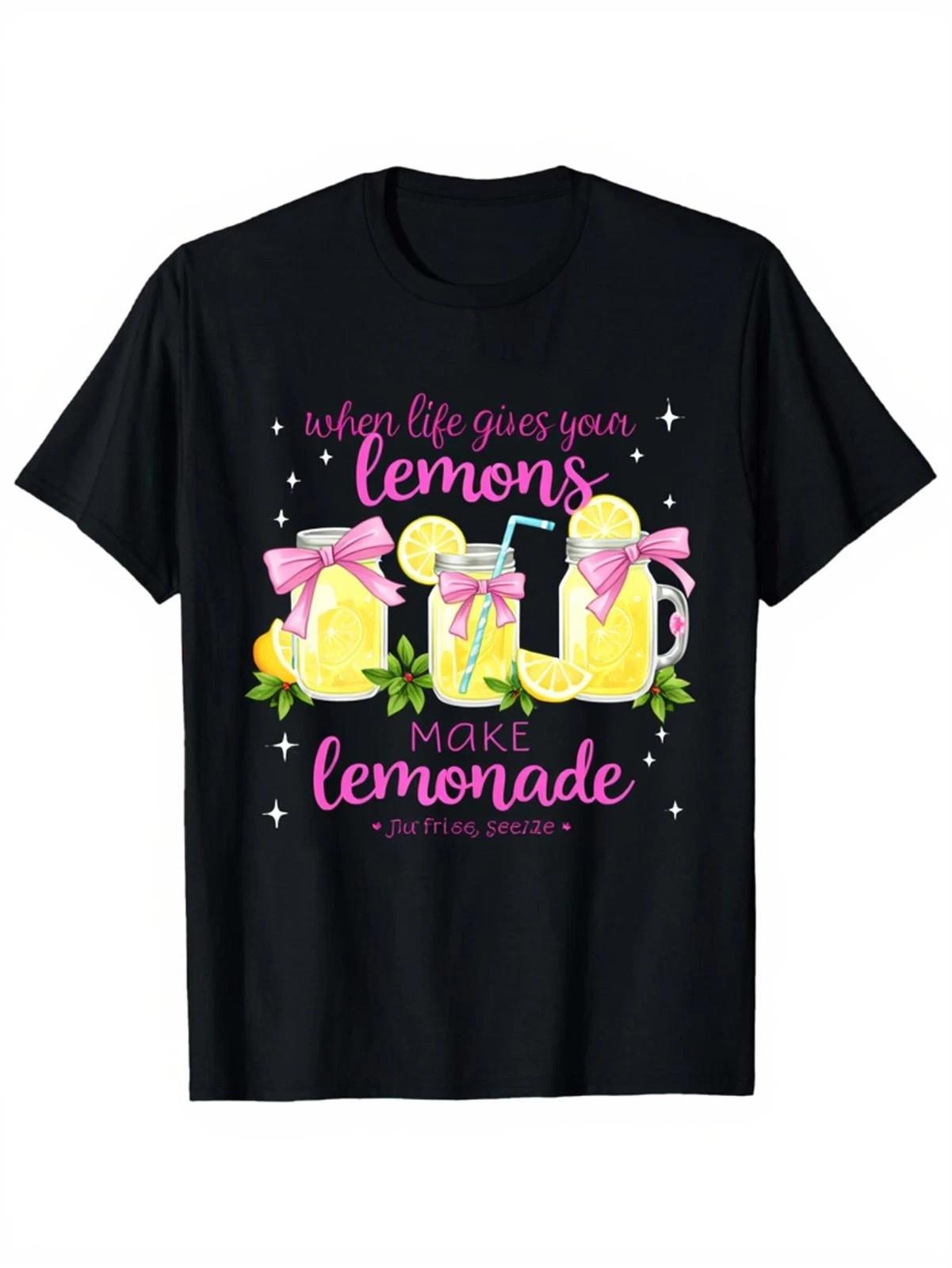Funny When Life Gives You Lemons Make Pink Lemonade T Shirt Unisex Casual Shor Unisex T-Shirt XXL