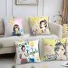 H-Honey L-Lemon Soda Pillow Case Short Plush Print Cushion Cover Square Throw Pillow Covers Sofa Home Decor