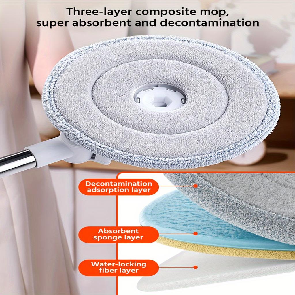 Sewage Separation Hands-free Wash Mop And Bucket, Household Rotating Floor Mop,  Dust Removal Mop, Dry And Wet Use, Perfect For Home