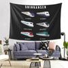 Japanese Shinkansen Bullet Trains Tapestry Wall Hanging Aesthetic Home Decor Tapestries for Living Room Bedroom