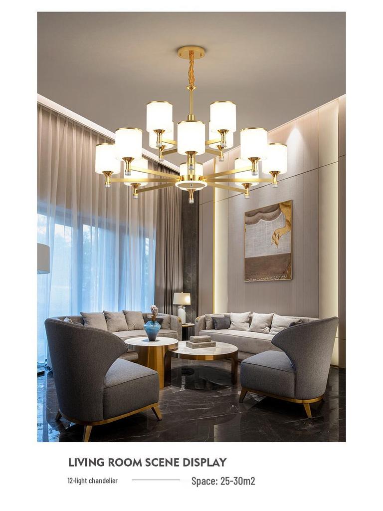 Nordic LED Chandelier: Modern Gold Dustproof Lampshade for Living Room & Dining Area