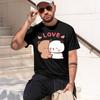 Modèle Panda LOVE T-shirt Femme 100% Coton Bubu Dudu Hauts Couple Manches Courtes Imprimé Esthétique