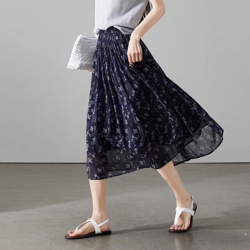 SOFSIL Women s 2026 Summer Floral A-Line Midi Skirt 27/M