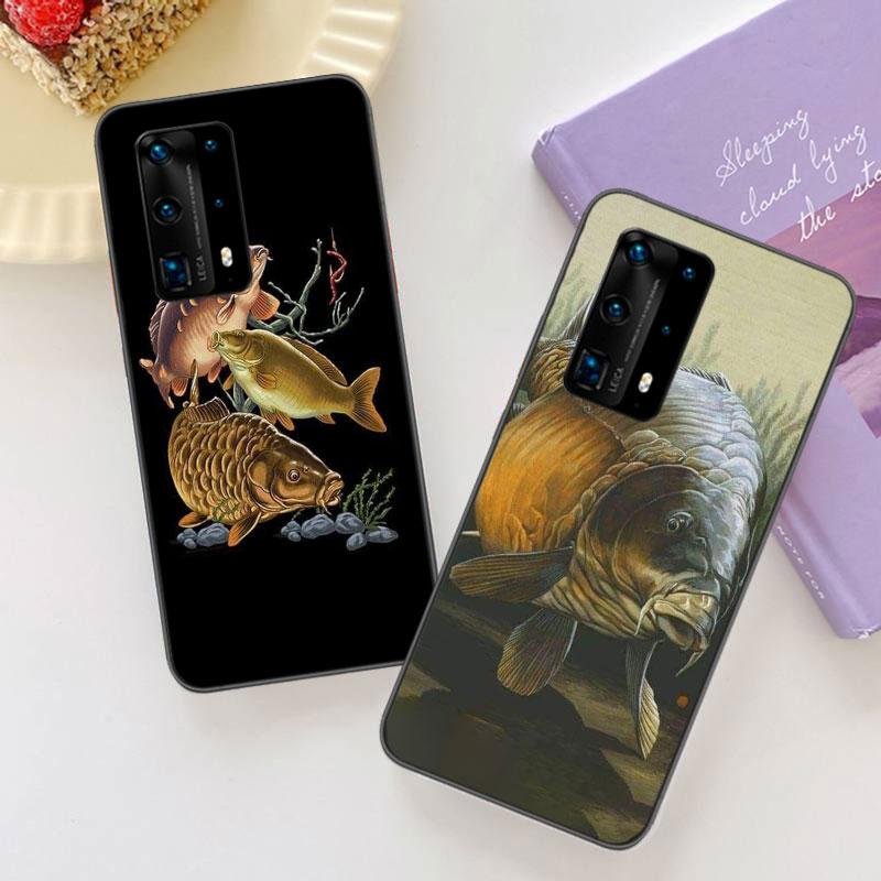 Carp Fishing Fish Soft Clear Phone Case For Huawei P30 Lite P10 P20 P40 P50 Pro Mate 40 Pro 30 20 10 Lite Cover Silicone