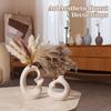 Unique White Ceramic Donut Vase 8.5 & 5.7 Inch - Set of 2 | Decorative Donut Vase for Dried Flowers & Pampas Grass