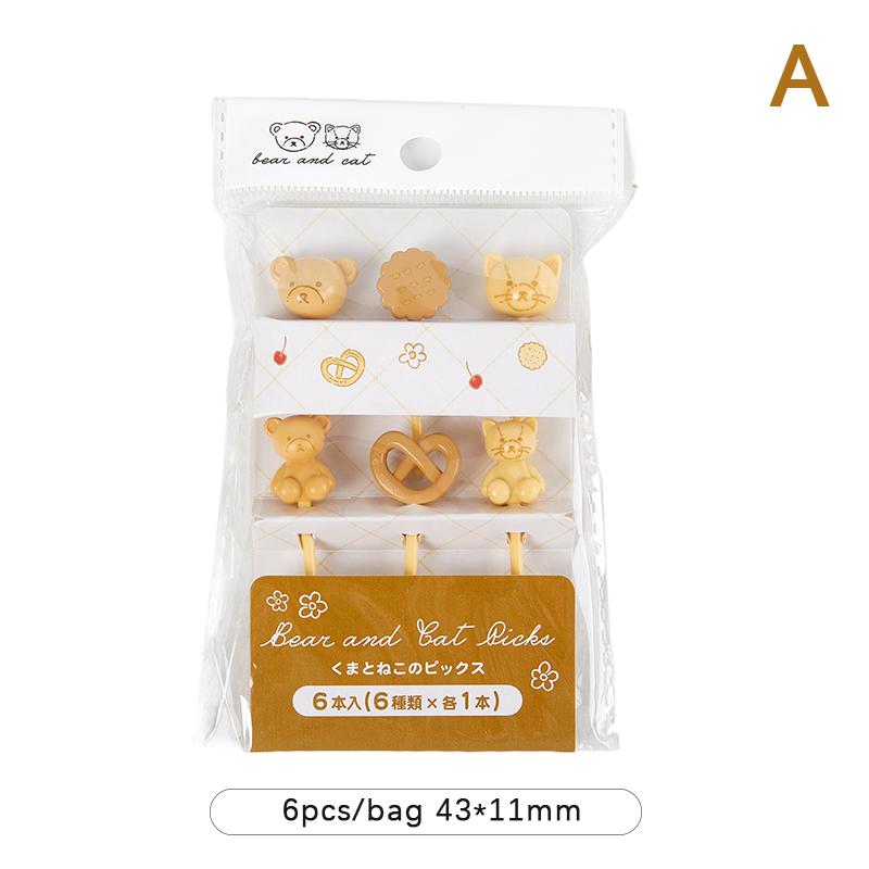 6-10pcs Mini Skewers Cute Cartoon Eyes Kawaii Lunch Bento Box Food Fruit Picks Fork Sticks Buffet Sandwich Toppers Party Decor