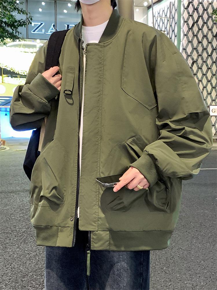 Мужская куртка Весна и Осень Американский Тулинг Повседневная Куртка Толстяк Свободная и Утепленная Большого Размера Мужская Одежда Хулиган Красивый Бейсбольный Мундир
