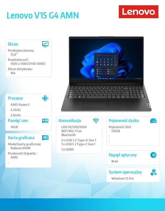 Laptop V15 G4 82YU01ARPB W11Pro 5 7520U/16GB/512GB/INT/15.6 FHD/Business Black/3YR OS