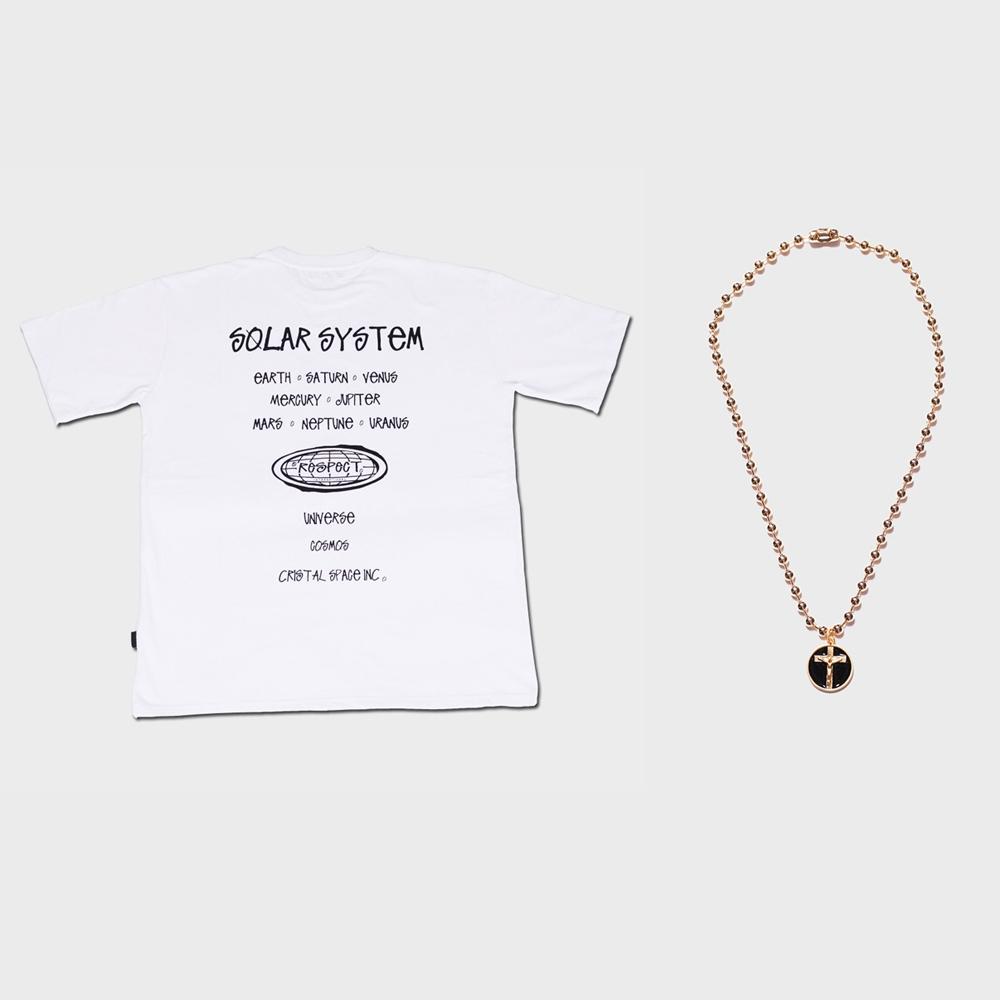 Respect [Package] Repentance Necklace + Script Tee (White) L