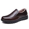 Fashion Winter Warm Fur Loafers Men Leather Casual Shoes Men Walking Footwear Non-slip Thick Sole Warm Men's Sneakers Leather Moccasins