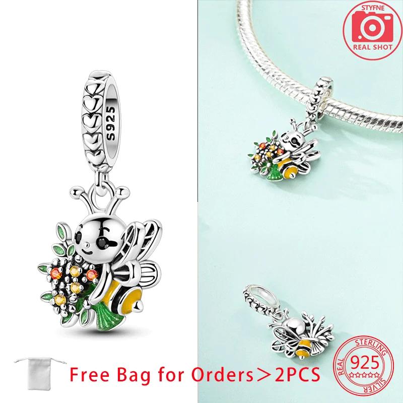 Originale Kupferanhänger Sonnenblume Biene Herz Liebe Wabe Gold Zirkon Bienenperlen Anhänger Passend für Armband für Frauen DIY Feines Geschenk