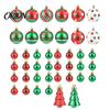 Durable Xmas Tree Ornaments 42PCS Christmas Ball Set, Seasonal Accents with Hanging Indoor Holiday Decor Strings, Shatterproof Plastic Decorations for