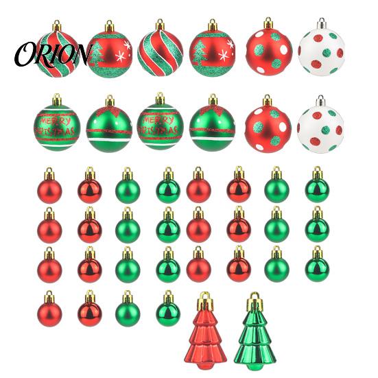 Durable Xmas Tree Ornaments 42PCS Christmas Ball Set, Seasonal Accents with Hanging Indoor Holiday Decor Strings, Shatterproof Plastic Decorations for