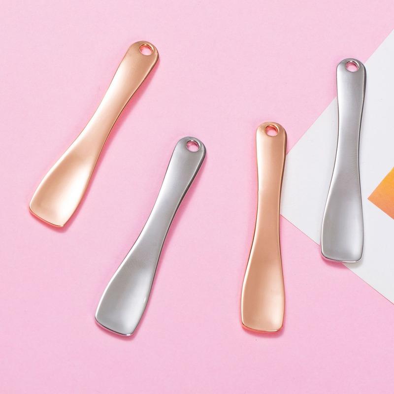 1pcs Metal Zinc Mini Cosmetic Spatula Curved Scoop Gold Silver Makeup Accessories Mask Cream Spoon Eye Cream Stick Beauty Scoop