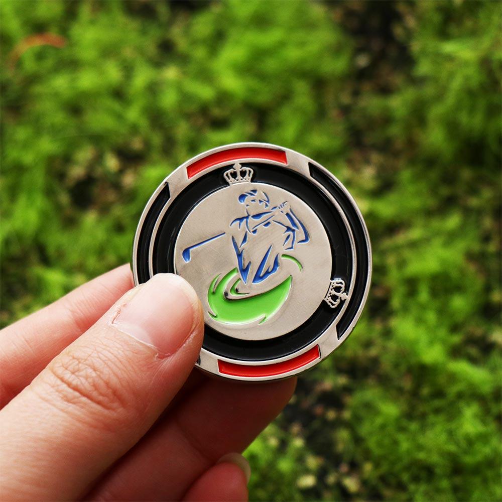 Kirsite Golf Green Reader Two-sided Golf Ball Marker Golf Accessories Golf Hat Clip Marker  Kids