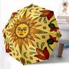 1pc Sunflower Mandala Automatic Open/close Folding Umbrella, Compact Portable Travel Umbrella, Perfect Birthday/Christmas, Cute Umbrella, Du