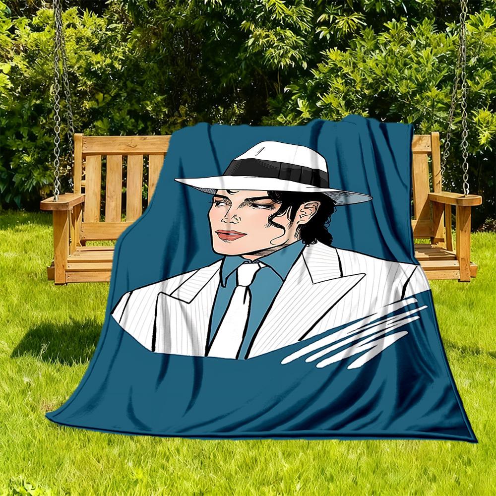 

1pc Michael Jackson Outdoor Blanket Lightweight Flannel, Soft & Warm, All-Season Use for Sofa, Outdoor, Camping, Living Room052 130cmx150cm