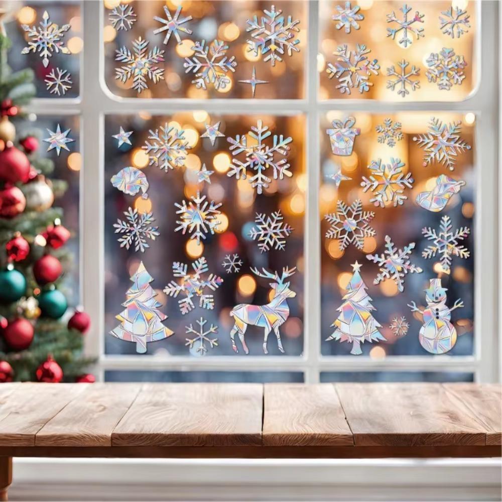Christmas Windows Rainbow Prism Stickers Rainbow Film for Window Glass Clings Static Removable Suncatcher Decal Sticker