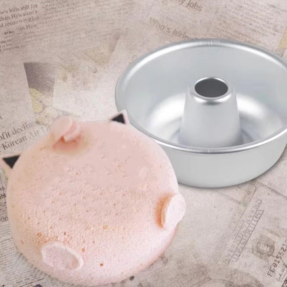 DIY Cake Mold Aluminum Doughnut Donut Mold Portable Chiffon Mold Kitchen Baking Tools