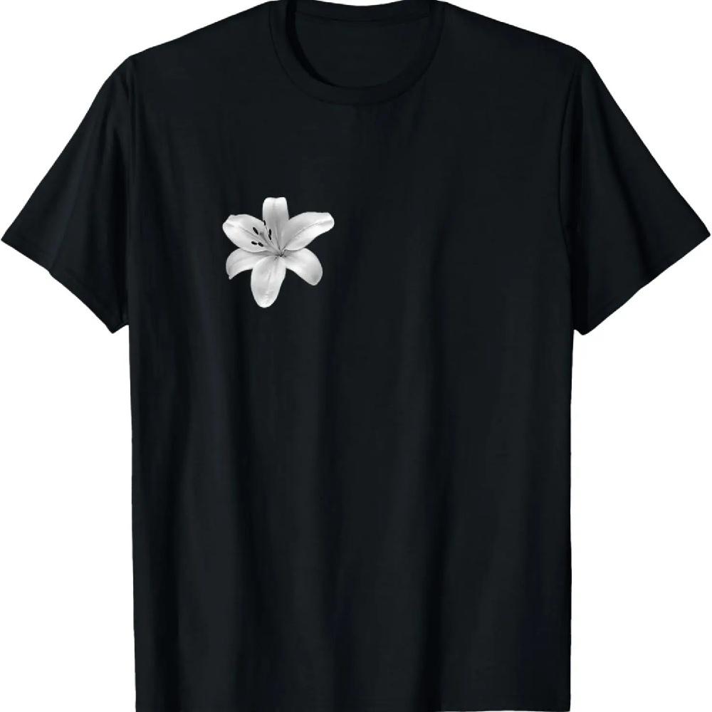 

Black and white Lily flower T-Shirt XXXL чёрный